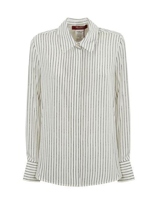 Camicia Lama in crepe de chine Bianco/nero MAX MARA STUDIO | 2516111031600001